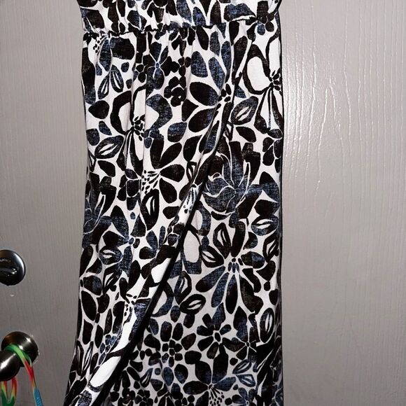 LOFT sun washed floral maxi split front wrap dress spaghetti straps-dbl cross - Picture 5 of 7